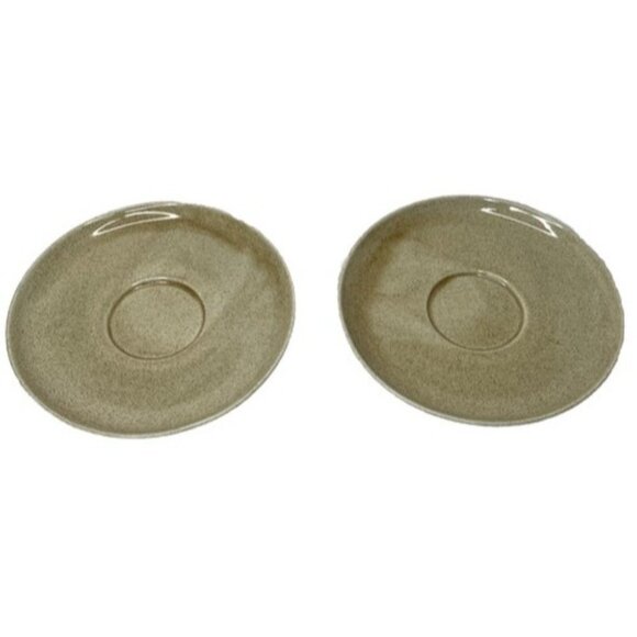 Coffee Mug With Saucers Latte Porcelain Italian Expresso Tan Set Of 2 - Picture 4 of 8